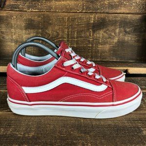 Vans Womens Old Skool Red Sneaker Shoes Size 7.5